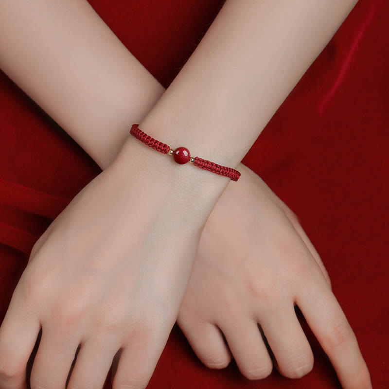 KarmaRipple's Fortunate Cinnabar Bead Blessing Red String Bracelet p13