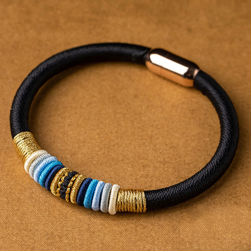 KarmaRipple's Tibetan Handmade King Kong Weave Protection Magnetic Buckle Woven Bracelet ( p15