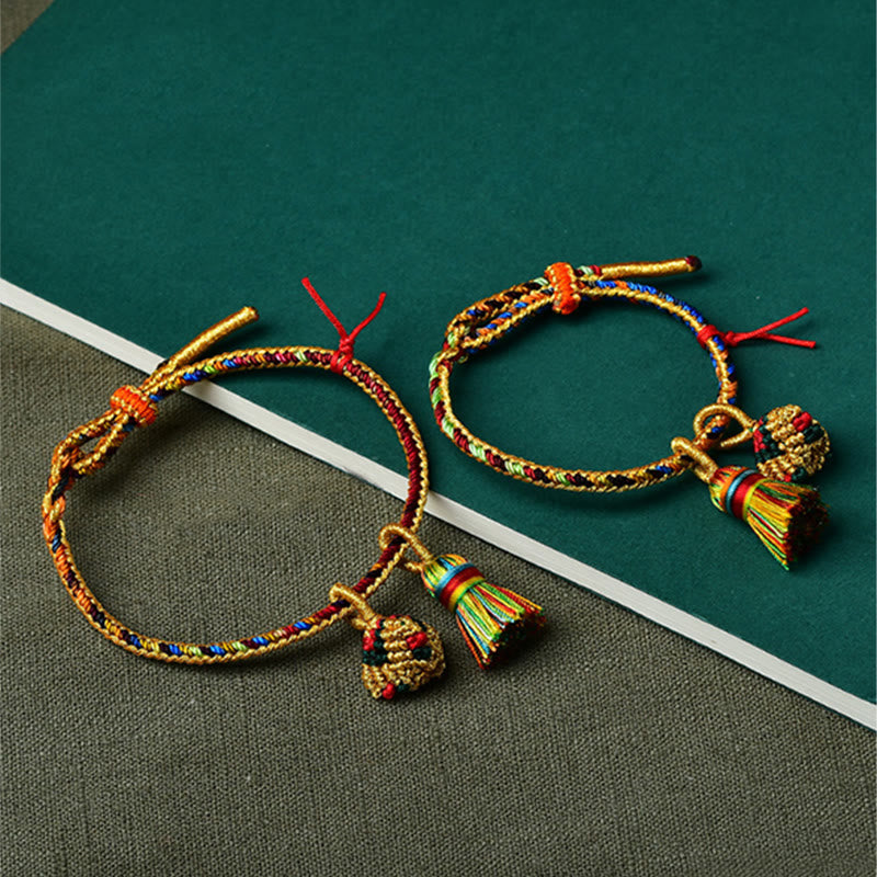 KarmaRipple's Colorful Rope Fortune Handmade Zongzi Golden Ball Talisman Bracelet p10