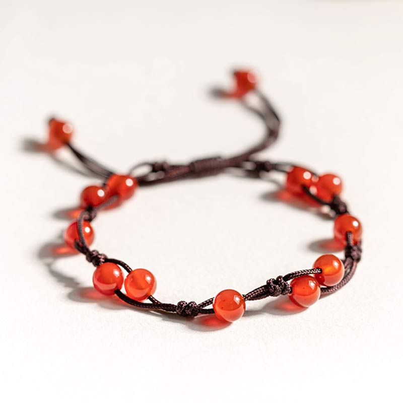 KarmaRipple's Red Agate Moss Agate Cinnabar Calm Bracelet p15