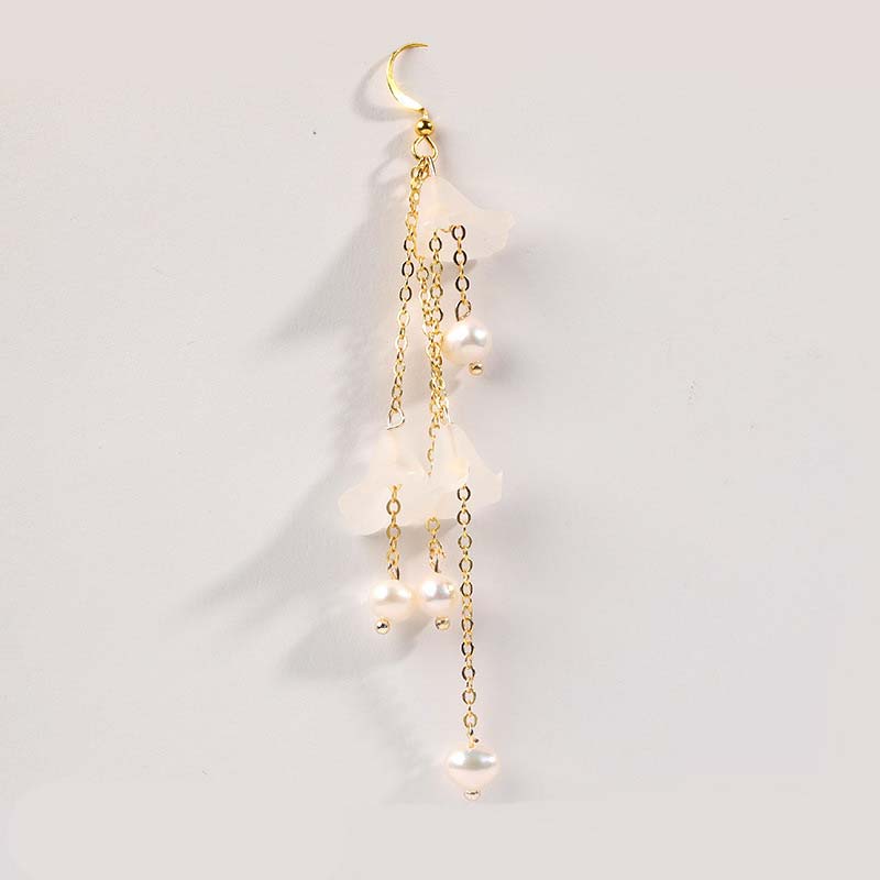 KarmaRipple's Pearl Flower Petals Fortune Drop Earrings p6