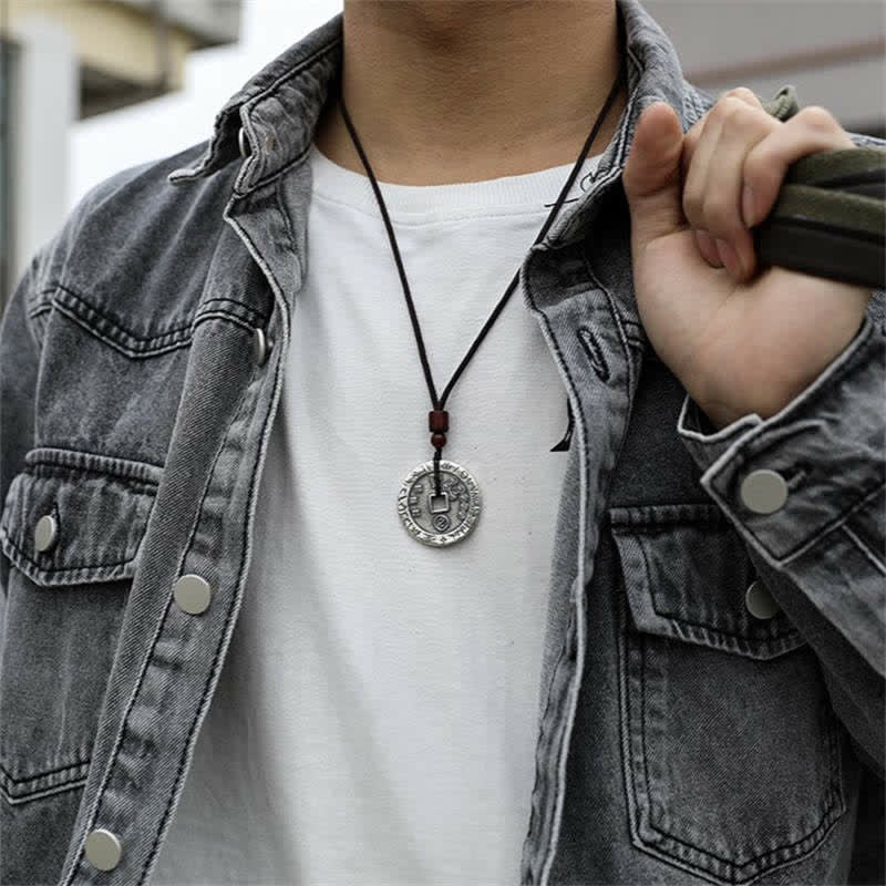 KarmaRipple's Bagua Yin Yang Bronze Coin Star Balance Energy Pendant Necklace p2