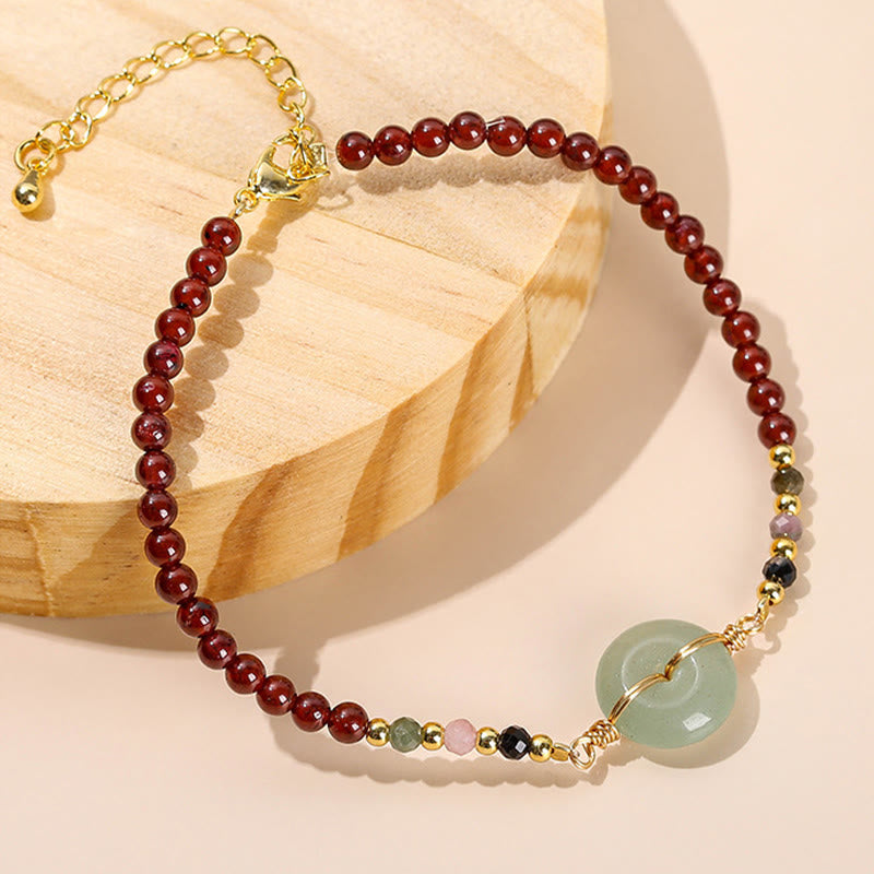 KarmaRipple's Authentic Garnet Peace Buckle Bead Calm Bracelet p6