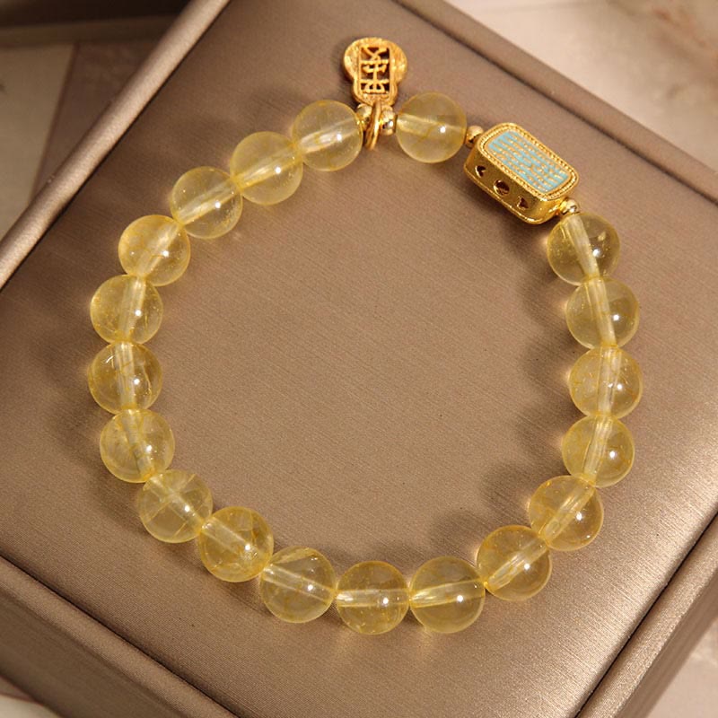 KarmaRipple's Authentic Citrine Five Scriptures Generosity Bracelet p6