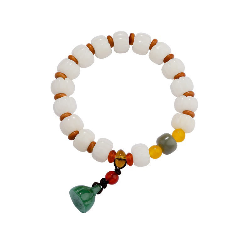KarmaRipple's Authentic Bodhi Seed Red Agate Bodhi Calm Balance Engraved Pumpkin Bead Lotus Bracelet p17