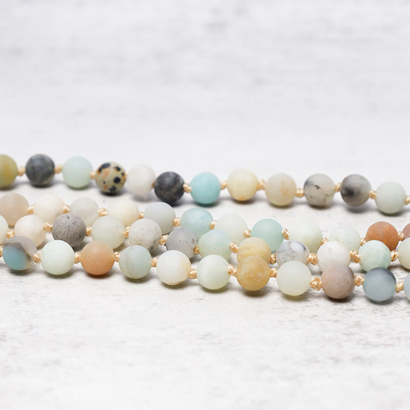 KarmaRipple's 108 Amazonite Beadwork Tassel Mala Bracelet p4