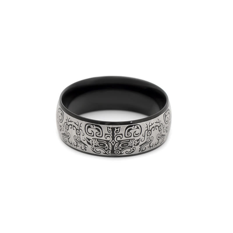 KarmaRipple's Fortunate Mythological Creature Taotie Wealth Titanium Steel Ring p9