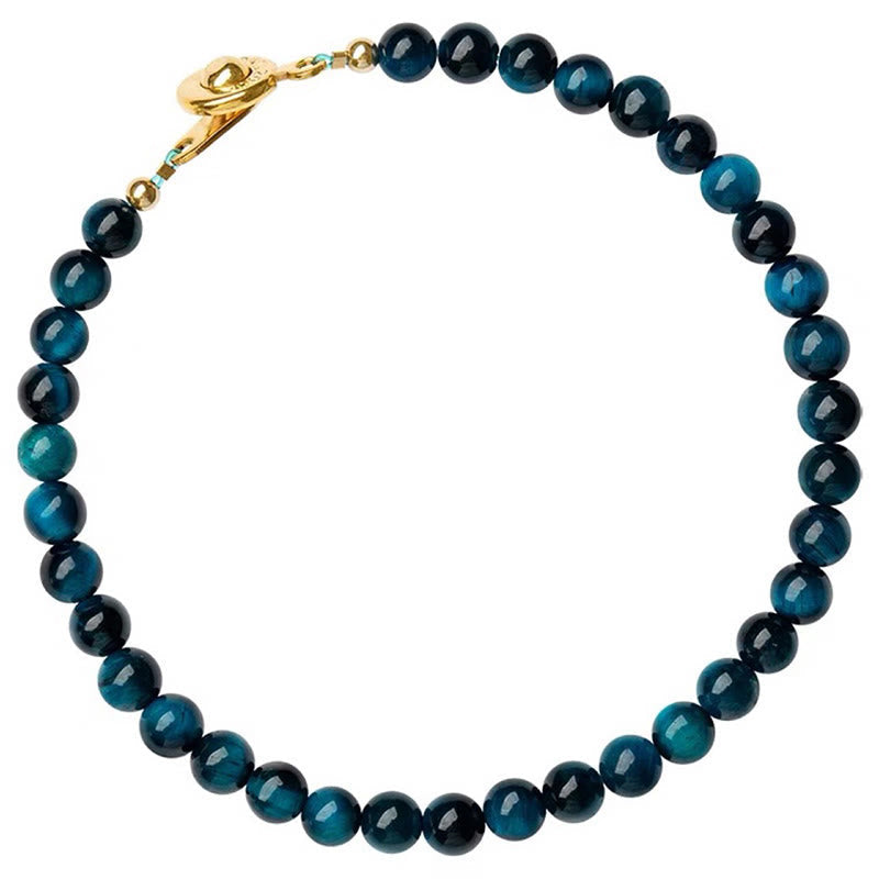 KarmaRipple's Authentic Blue Tiger Eye Stone Protection Chain Bracelet p15
