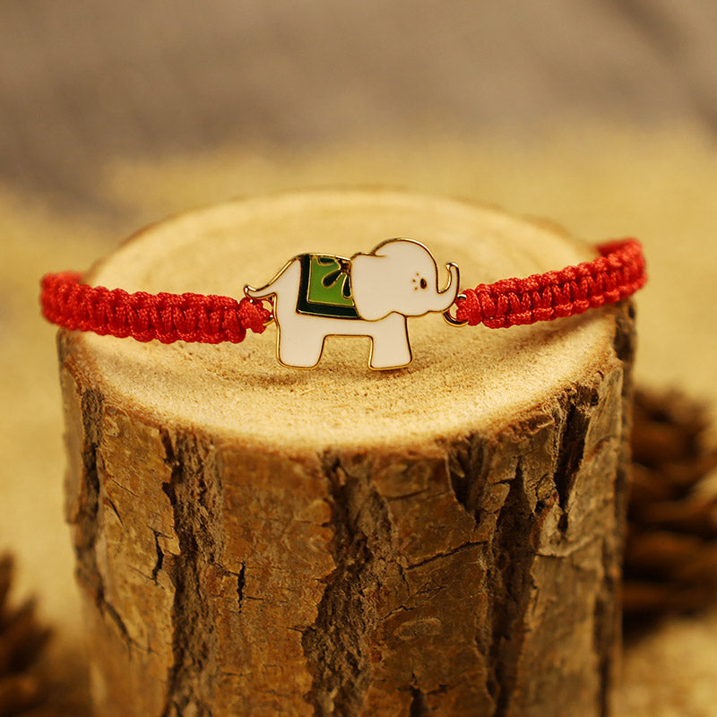KarmaRipple's Tibetan Handmade 925 Sterling Silver Fortunate Elephant Red String Bracelet p3