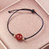 10mm Red Agate Golden Beads Bracelet