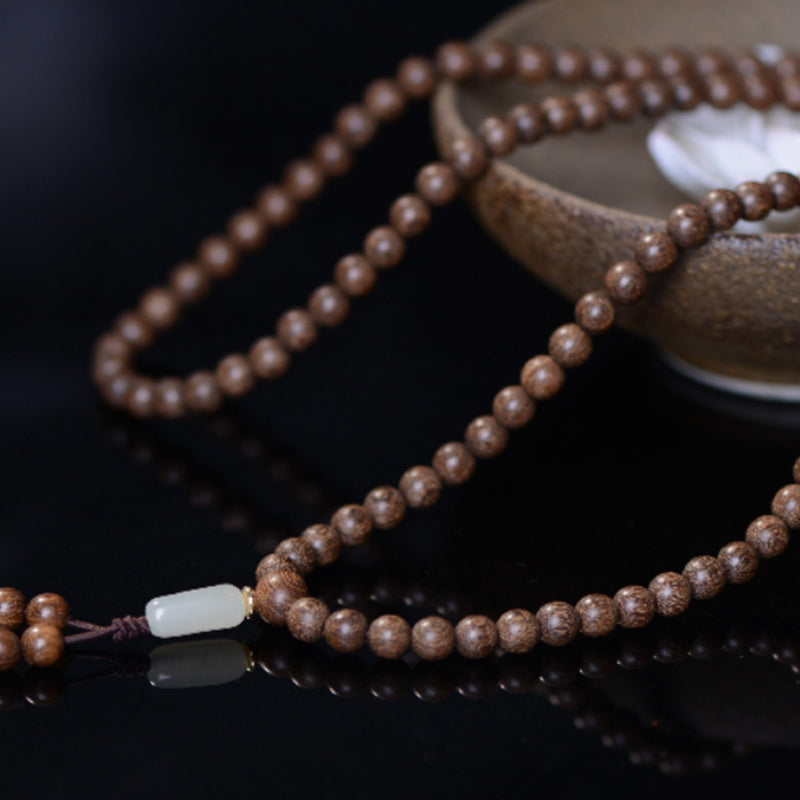 KarmaRipple's 108 Mala Beadwork Rosewood Jade Calm Bracelet p4