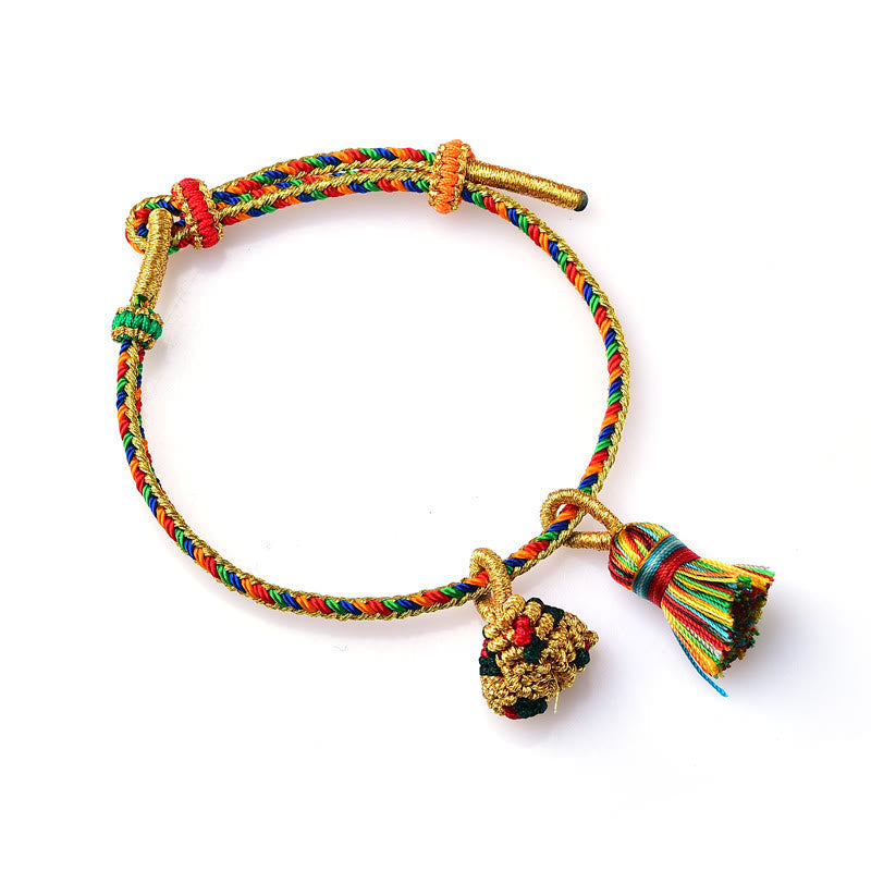 KarmaRipple's Colorful Rope Fortune Handmade Zongzi Golden Ball Talisman Bracelet p32