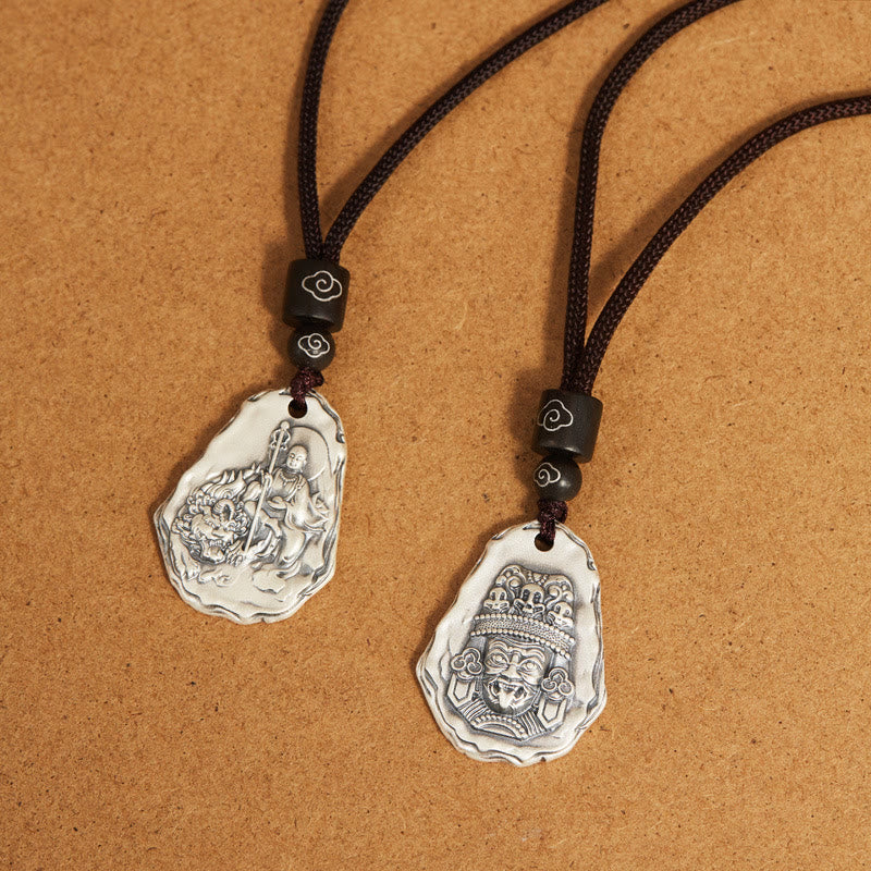 KarmaRipple's 999 Sterling Silver Ksitigarbha Buddha Zakiram Goddess Pendant Necklace p9