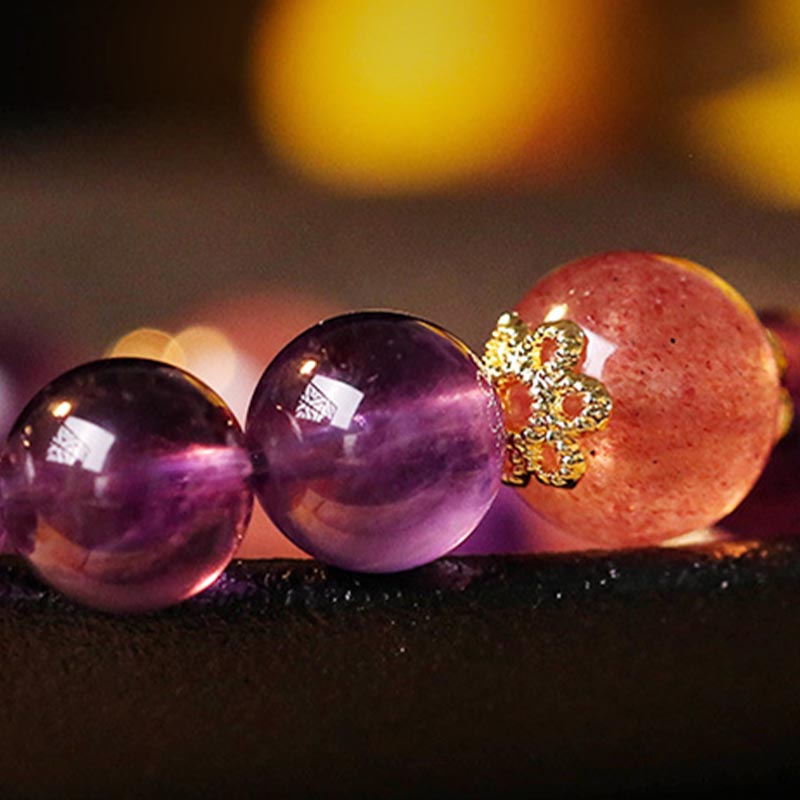 KarmaRipple's Authentic Citrine Amethyst Rutilated Quartz Prosperity Protection Bracelet p9