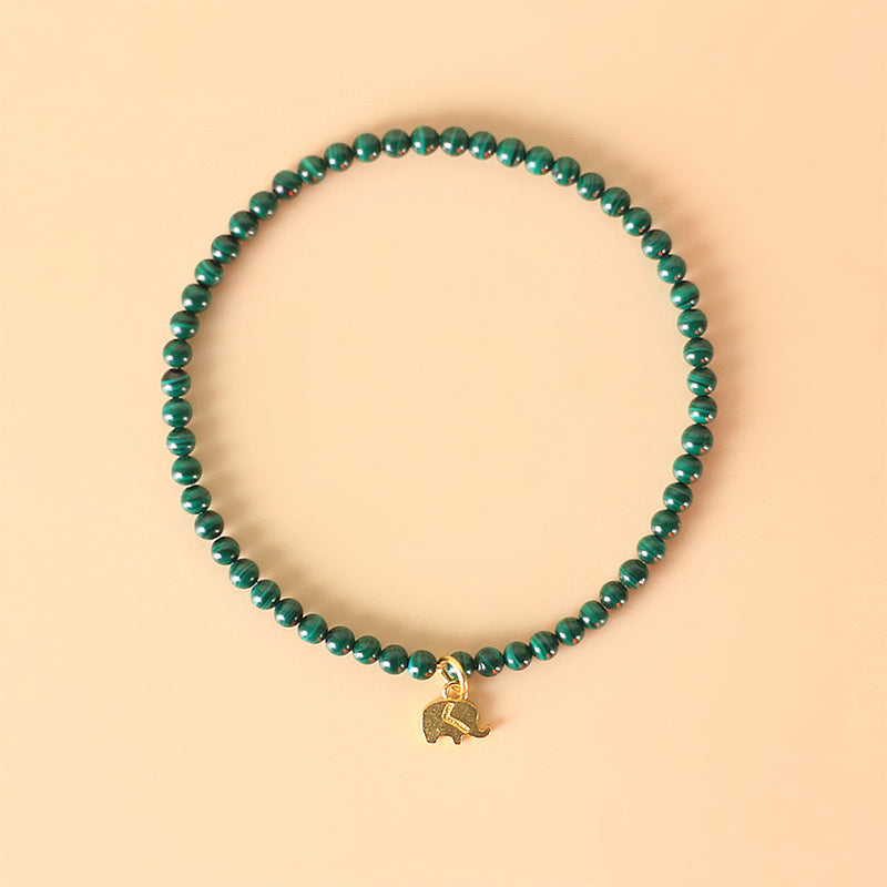 KarmaRipple's Authentic Malachite Elephant Anti-Anxiety Talisman Bracelet p1