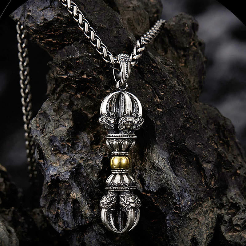 KarmaRipple's Tibetan Dorje Vajra Design Wealth Pendant Necklace p12