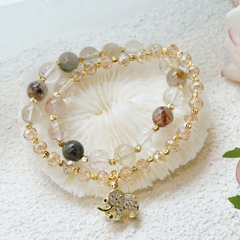 KarmaRipple's Rose Quartz Elephant Balancing Energy Talisman Bracelet p7