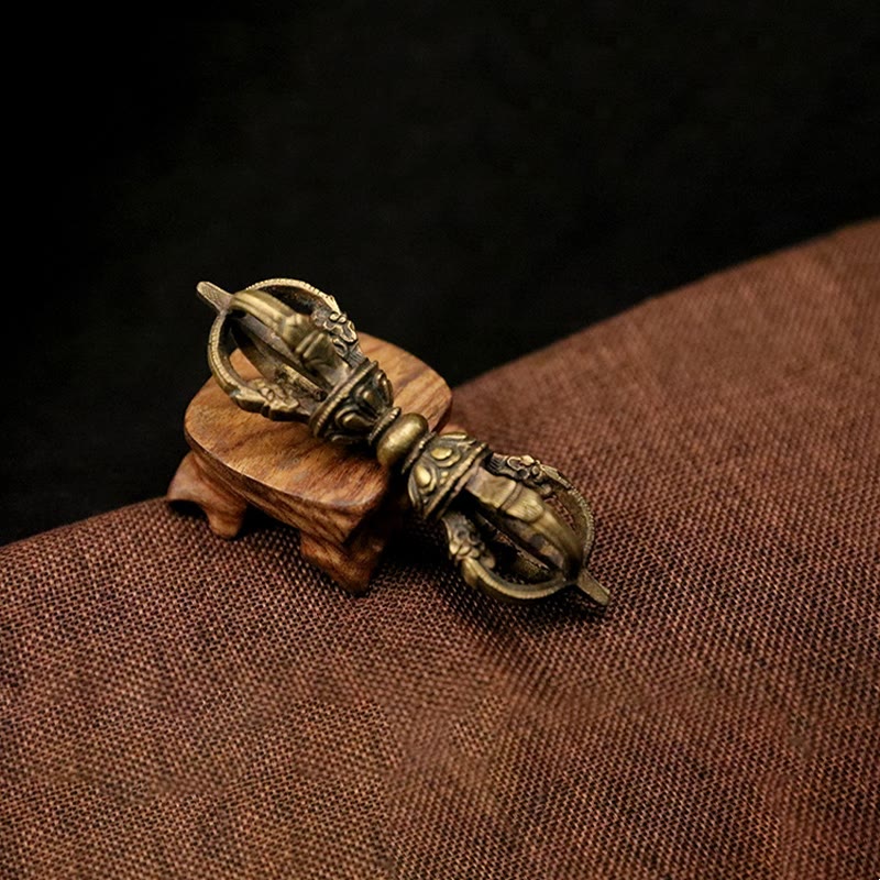 KarmaRipple's Handmade Nepal Five Prong Three Prong Vajra Dorje Strength Bronze Decoration p5