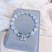 KarmaRipple's Cat's Eye Gemstone Peach Blossom Bell Fu Character Talisman Support Bracelet