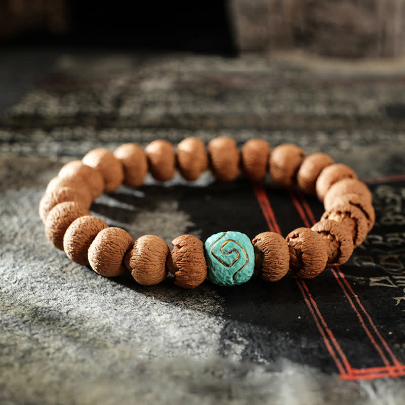 KarmaRipple's Tibetan Bodhi Seed Turquoise Amber Protection Bracelet p3