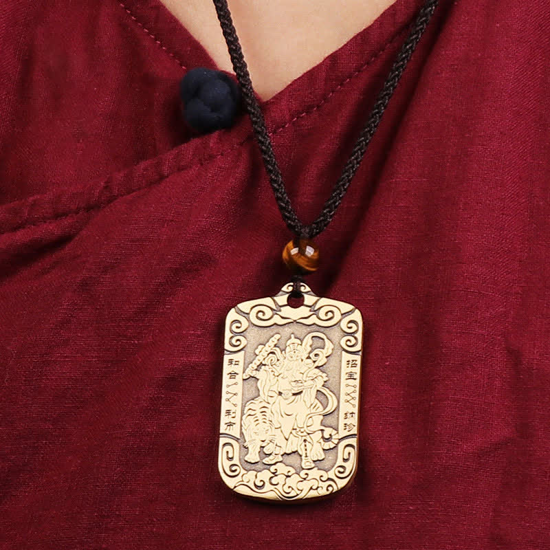KarmaRipple's God of Wealth Zhao Gongming Bronze Protection Pendant Necklace Key Chain p10