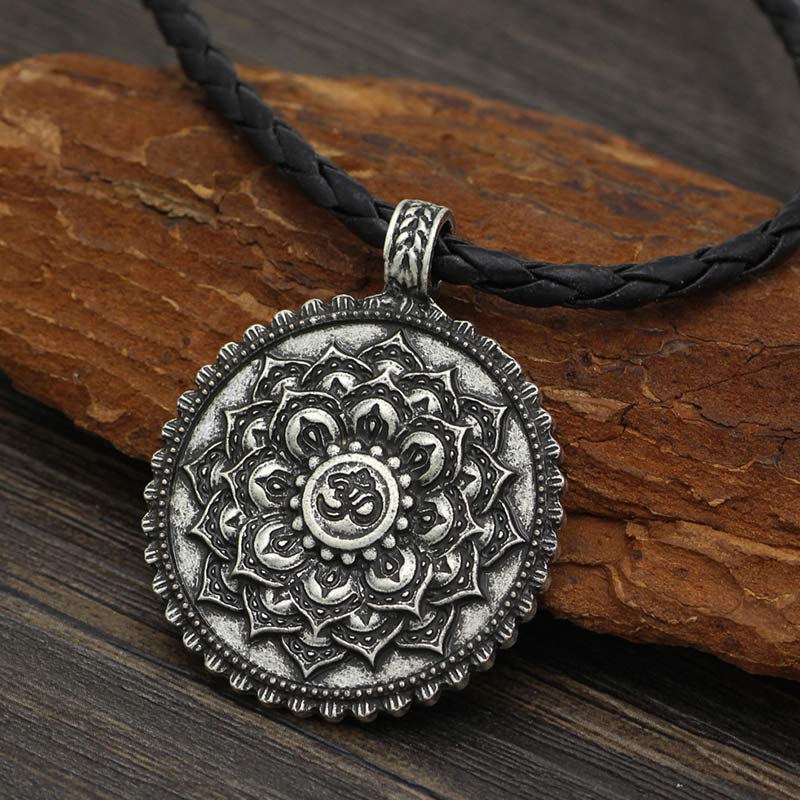 KarmaRipple's Six True Words Love Peace Flower Pattern Pendant ( p10