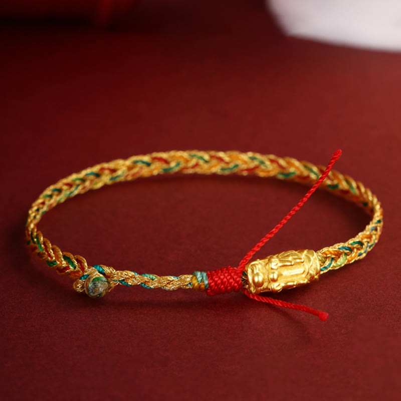 KarmaRipple's Year of the Dragon Handmade Colorful Dragon Carved Success Woven Bracelet ( p4
