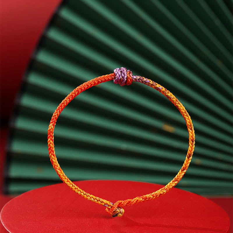 KarmaRipple's Handcrafted Colorful Purple Gold Red Braid Rope Bracelet p2