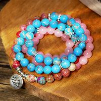 KarmaRipple's Tibetan Purple Miano Real Bead Balance Lotus Mala