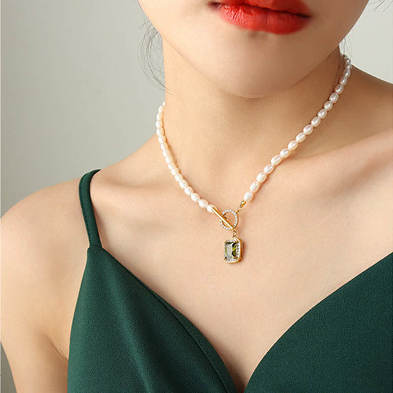 KarmaRipple's Pearl Zircon Wealth Talisman Pendant Necklace p13