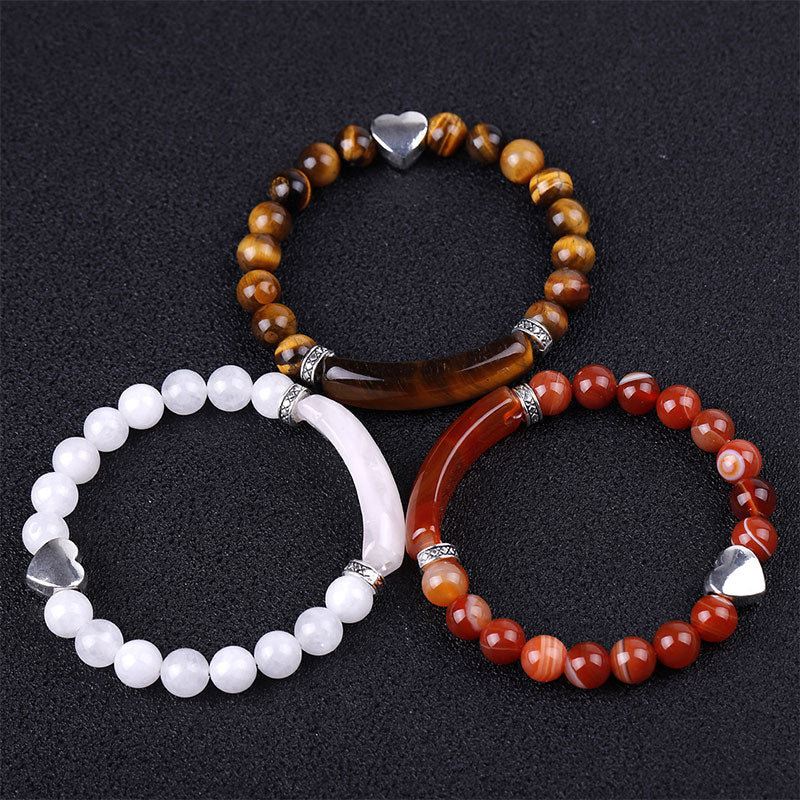 KarmaRipple's Authentic Gemstone Beadwork Unisex Heart Bracelet p18