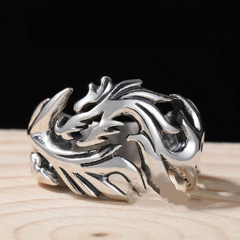 KarmaRipple's Dragon Pattern Protection Strength Adjustable Ring p2
