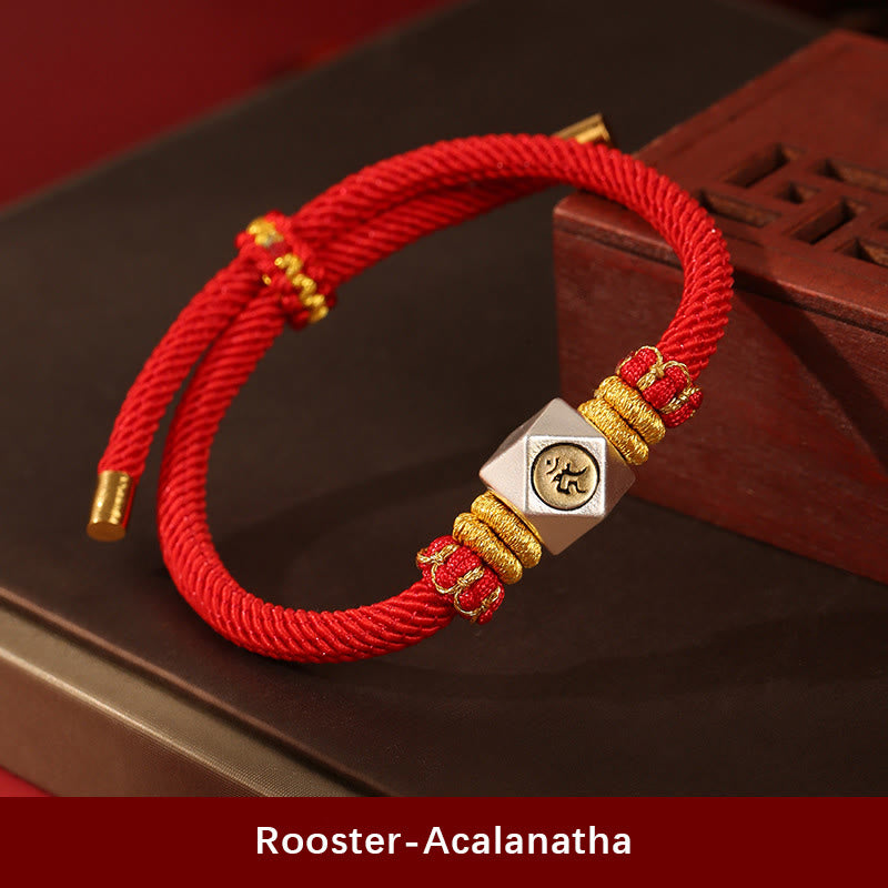 KarmaRipple's 999 Sterling Silver Chinese Zodiac Natal Buddha Red Rope Fortune Strength Handcrafted Kids Bracelet p7
