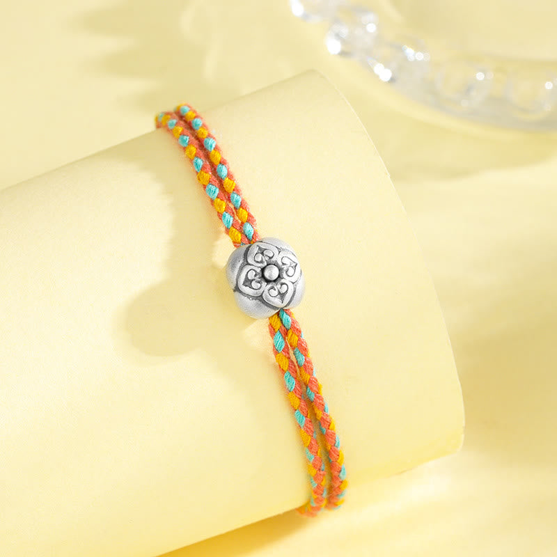 KarmaRipple's 999 Sterling Silver Persimmon Fortune Multicolored Woven Bracelet p4