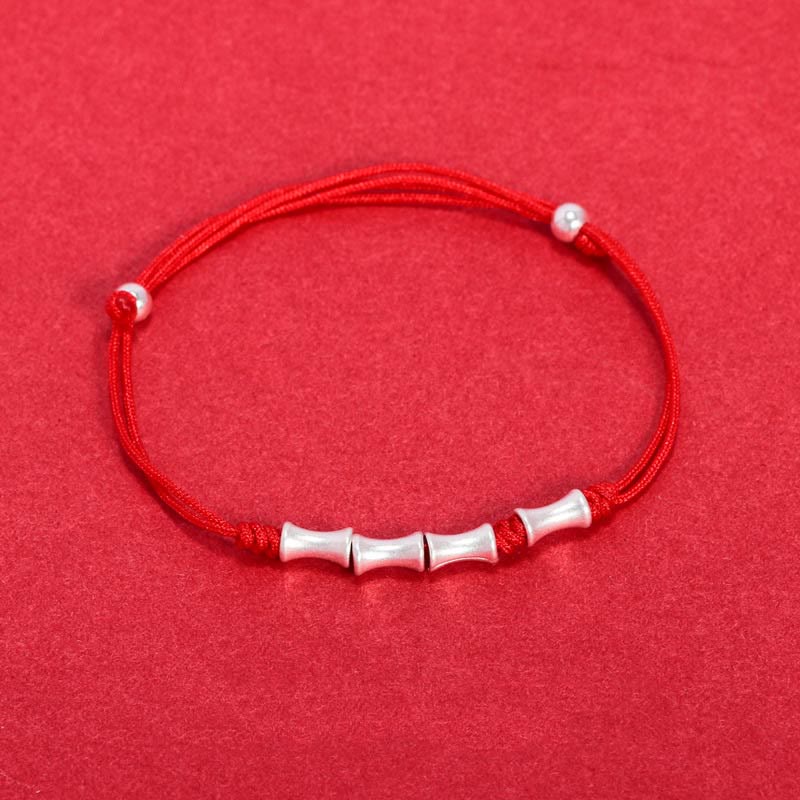 KarmaRipple's 925 Sterling Silver Bamboo Design Protection Fortune Woven Bracelet p21