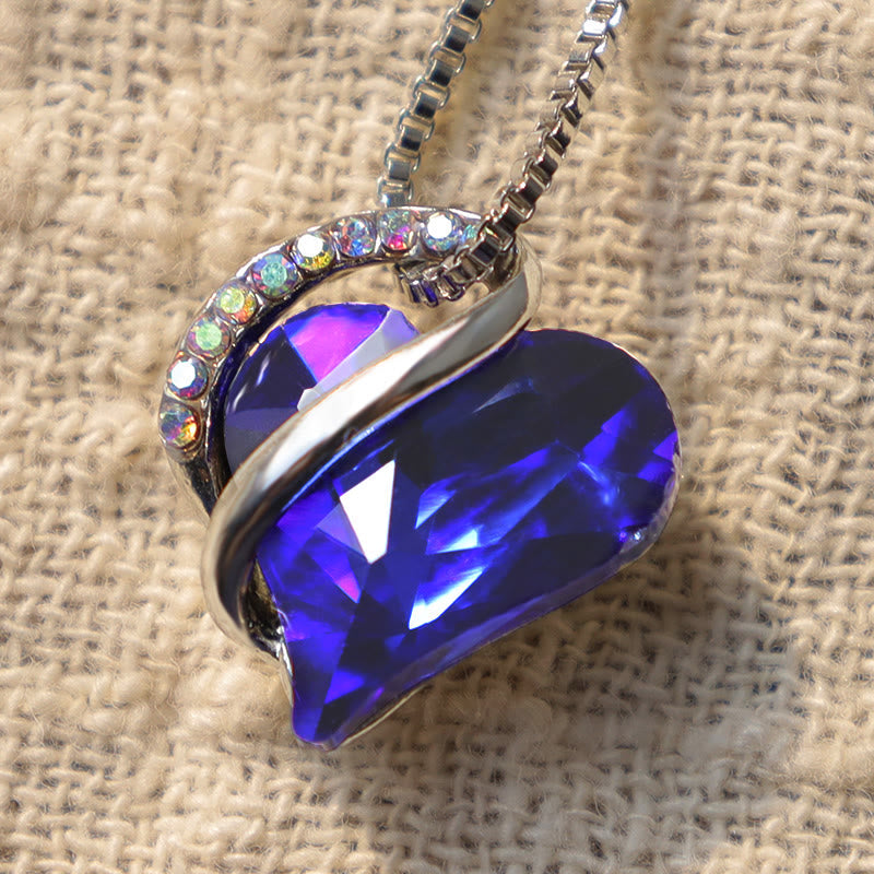 KarmaRipple's Love Heart Birthstone Balancing Energy Pendant Necklace p37