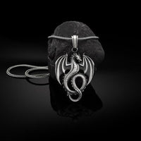 KarmaRipple's Pure Tin Dragon Fortune Success Pendant Necklace