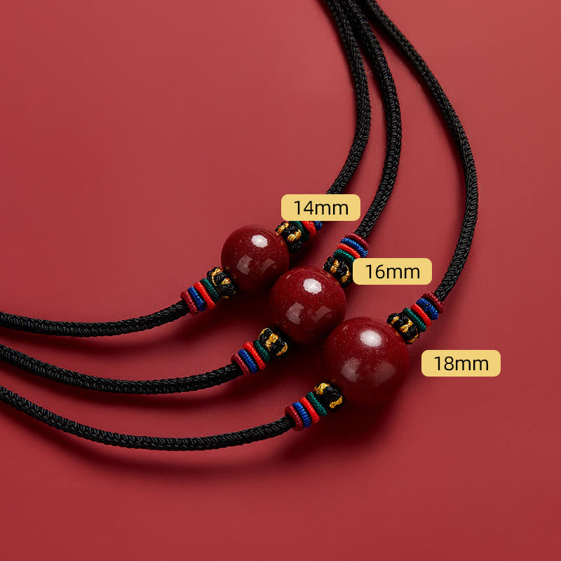 KarmaRipple's Cinnabar Bead Blessing String Pendant Necklace p12