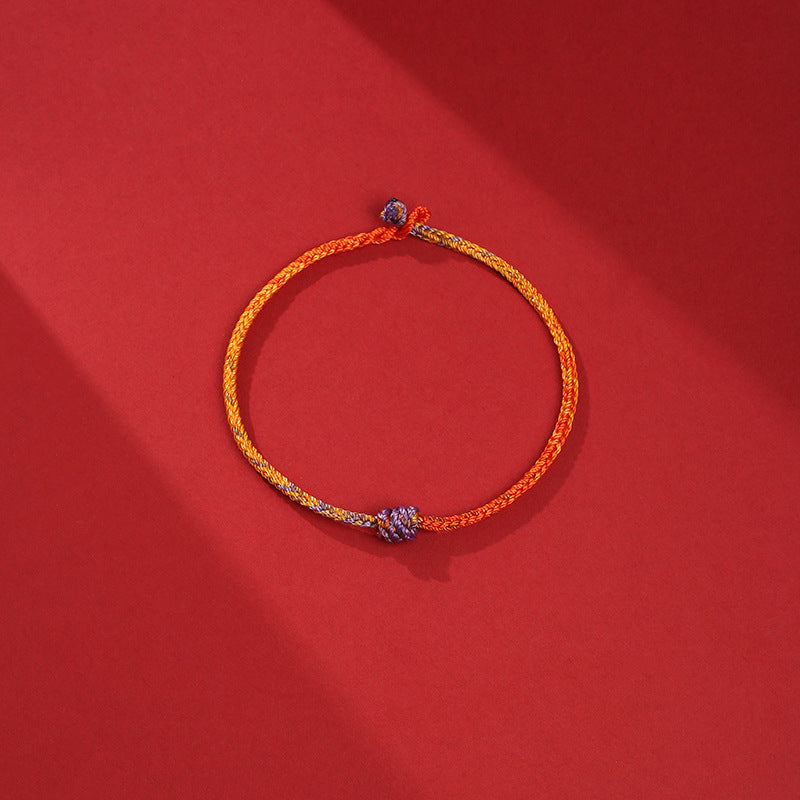 KarmaRipple's Handcrafted Colorful Purple Gold Red Braid Rope Bracelet p9