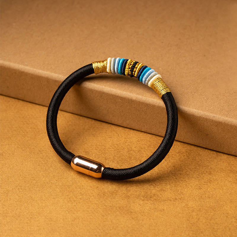 KarmaRipple's Tibetan Handmade King Kong Weave Protection Magnetic Buckle Woven Bracelet ( p32