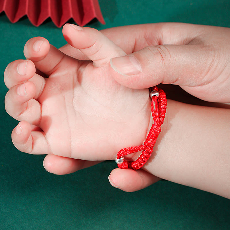KarmaRipple's 999 Sterling Silver Chinese Zodiac Red Rope Fortune Handcrafted Kids Bracelet p25