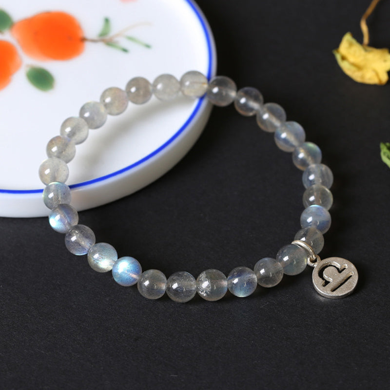 KarmaRipple's 12 Constellations of the Zodiac Moonstone Charming Bracelet p20
