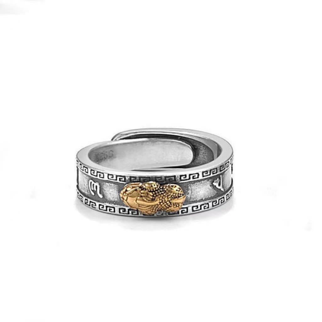 KarmaRipple's PiXiu Om Mani Padme Hum Heart Sutra Fortune Wealth Pair Ring p9