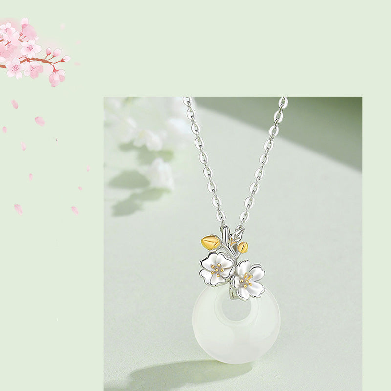 KarmaRipple's 925 Sterling Silver Round Chalcedony Twelve Months Flower Balance Pendant Necklace p15