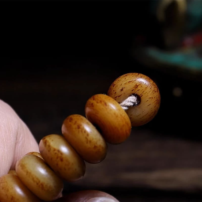 KarmaRipple's Tibetan 108 Mala Beadwork Yak Bone Dzi Bead Nine Palaces Eight Diagrams Talisman Strength Bracelet p15