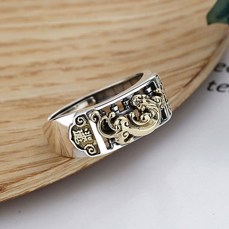 KarmaRipple's 925 Sterling Silver PiXiu Fortune Wealth Adjustable Ring p6