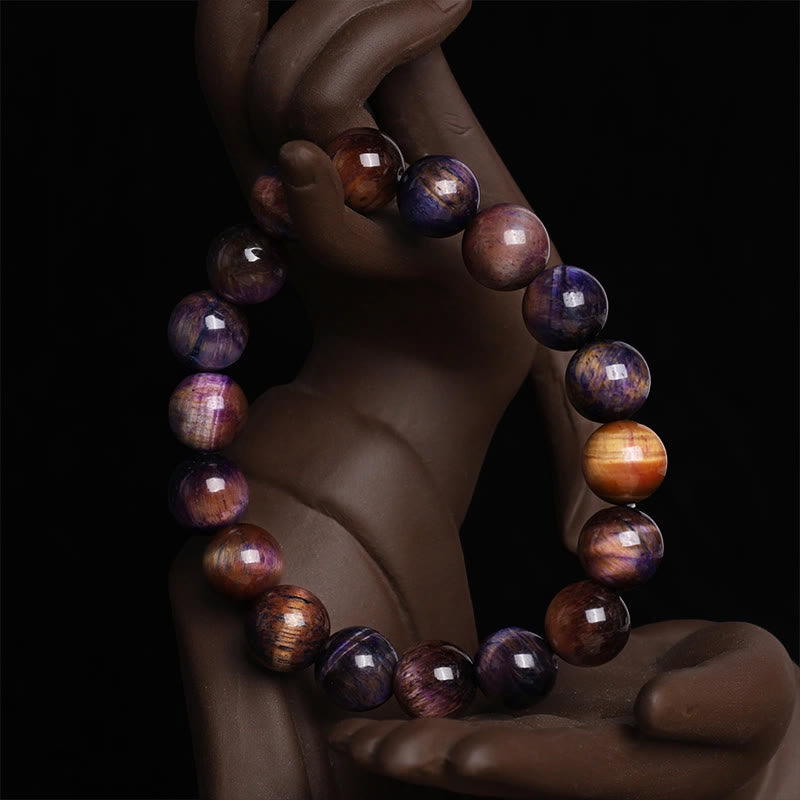 KarmaRipple's Authentic Purple Tiger Eye Protection Strength Bracelet p15