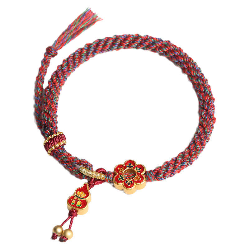KarmaRipple's Handmade Colorful Gourd Flower Protection Woven String Bracelet p11