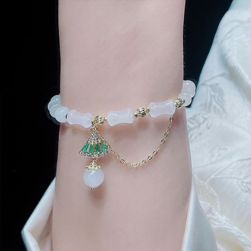 KarmaRipple's Tianshan Ivory Jade Bamboo Pattern Fortune Blessing Bracelet p7