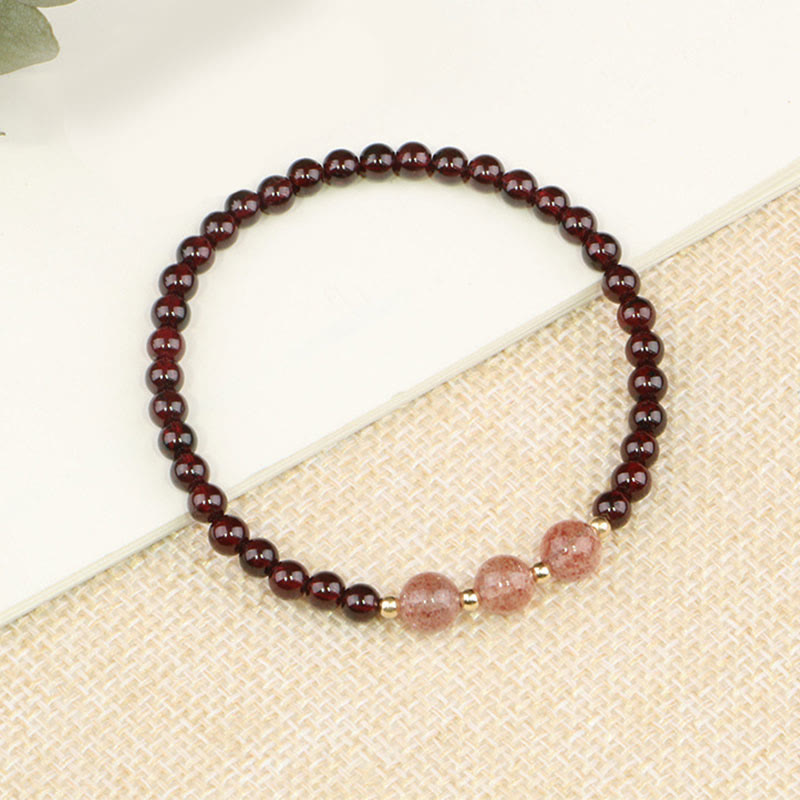 KarmaRipple's Authentic Garnet Strawberry Quartz Calm Bracelet p29